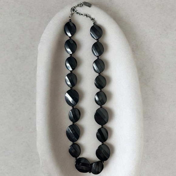 Liz & Co. Black Faceted Oval Bead Statement Piece Necklace - Picture 10 of 15